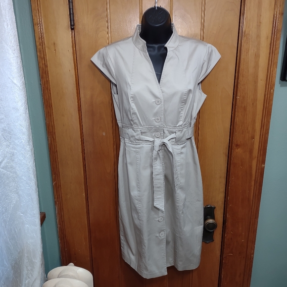 Calvin Klein Safari Dress Size 8 Khaki - Picture 4 of 6